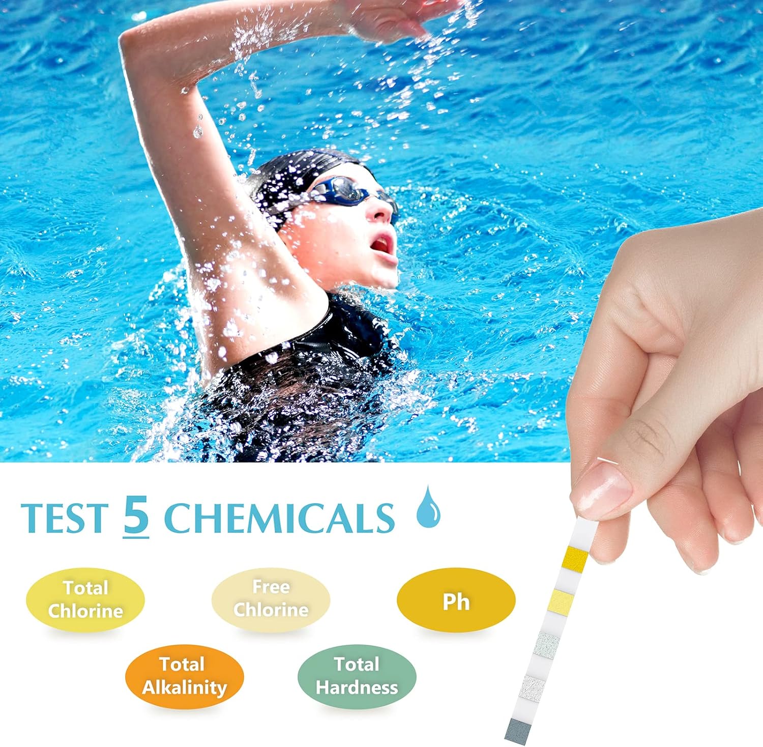 50 pcs Multipurpose 5 in 1 Chl - Marine Test Kit ulasan dan harga