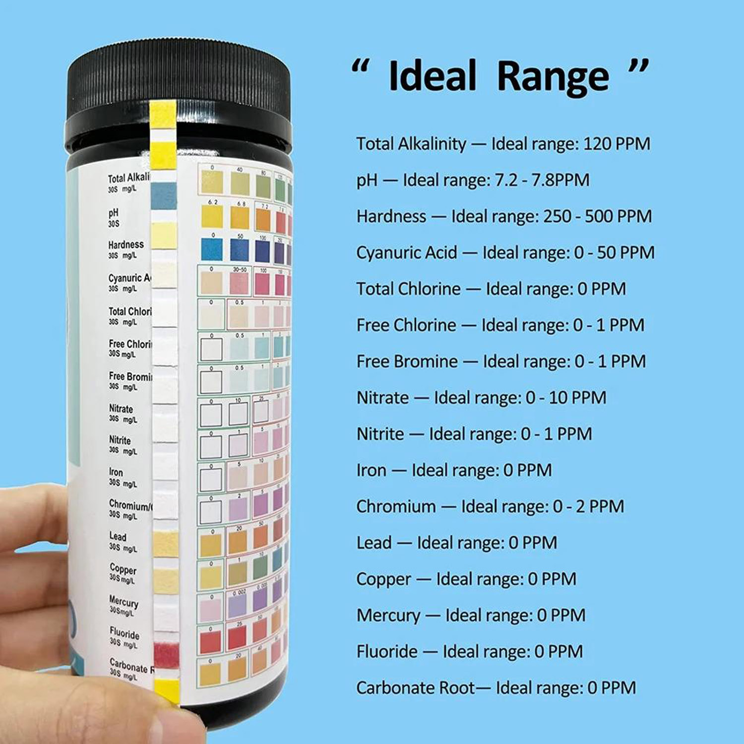 16-in-1 Water Test Kit Strips, - Marine Test Kit ulasan dan harga