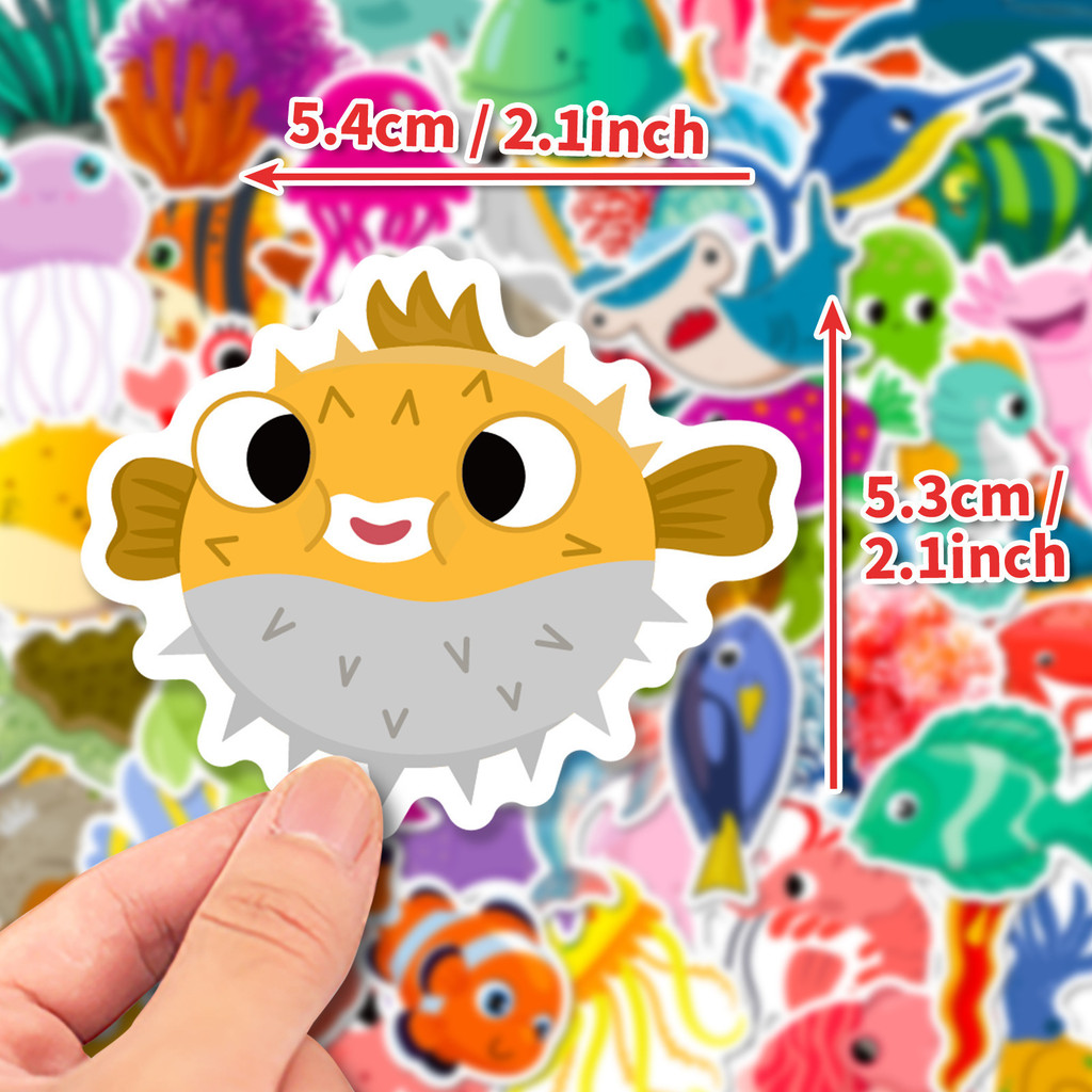 50Pcs Marine Life Stickers Dol - Marine Aquarium & Regional Centre ulasan dan harga
