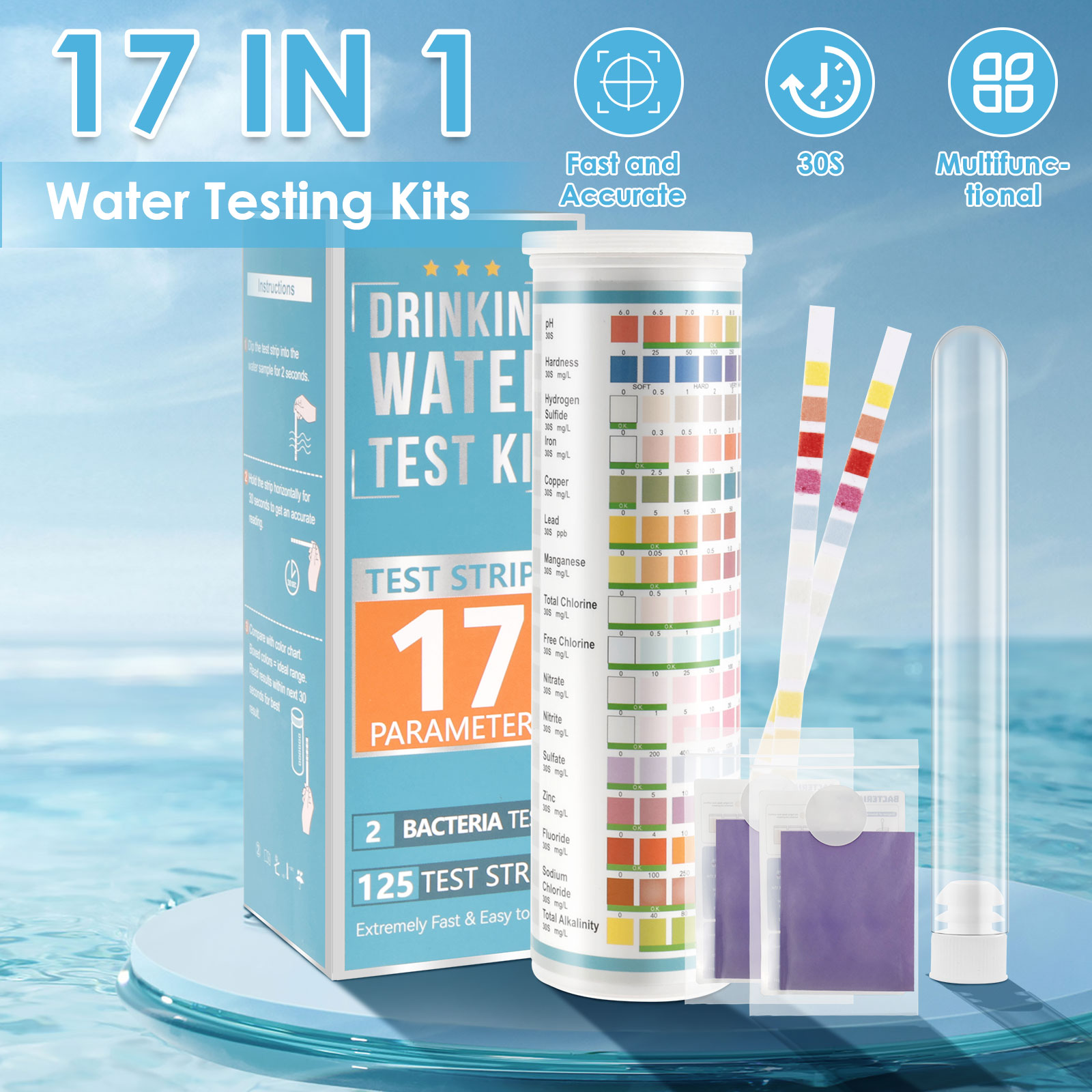 5-17 in 1 Aquarium Test Strips - Marine Test Kit ulasan dan harga